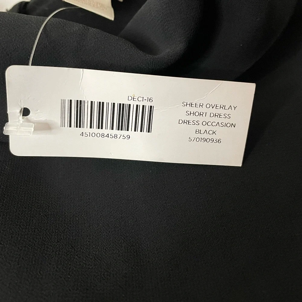 Chico's Sheer Overlay Mock Neck Dress Black Size 3 US 16 L - Picture 4 of 9